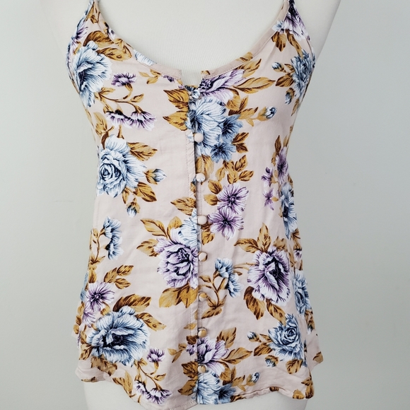 American Eagle Floral Button Up Strappy Tank Top - Picture 5 of 13